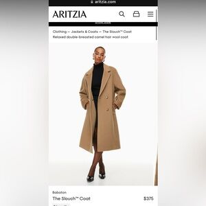 ARITZIA THE SLOUCH COAT - COCOA SAND SIZE 2XS